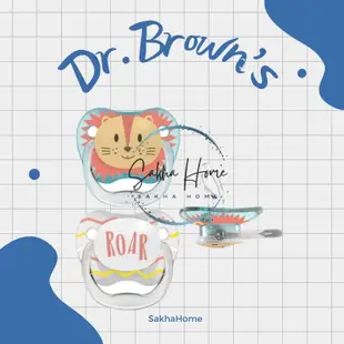 Dr.brown's 預防印刷盾牌奶嘴 - 第 1 階段廉價男孩動物 2 件裝嬰兒奶嘴奶嘴