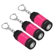 2.1" Mini Rechargeable LED Keychain Flashlight USB Charging 3 Pack Bright Pink