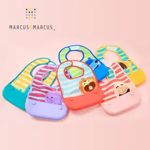 【MARCUS＆MARCUS】動物樂園自主用餐學習禮盒組(收納式圍兜+湯匙+餐碗)多款任選 粉紅豬