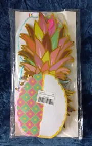Hanging Honeycomb Paper Pastel Pineapple 6 Piece NEW