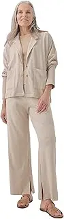 [pact] Organic Cotton Women's Relaxed Blazer, Wheat Heather, Medium