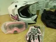 TCMT DOT XL Youth Offroad Helmet W/ Glasses, Gloves & Bag Model Hy601 Pink