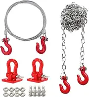 RC Trailer Chain Hook Tow Rope Winch Shackles for 1/10 RC Crawler TRX4 Axial SCX10 90046 Wraith 90081 Tamiya D90 TF2 CC01 Truck RC Decor Parts
