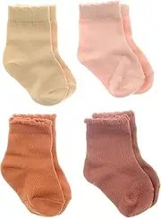 [Ziggle] Baby Gift Box Set of 4 Pairs of Soft Comfy Stay Up Cotton Rich Socks to Match Berries and Cream