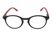 Adult Black and Red Reading Glasses Highlights Various Strengths Round Frame