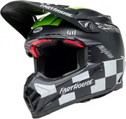 Bell Moto-9S Flex Fasthouse Smoke Bomb, motocross helmet , color: Matt Black/White/Neon-Green , size: L