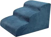 JISADER Dog Stairs Ramps Pet Steps Platform Portable Climbing Kitten Kitty Removable Cover Cats Dog Steps Indoor Ramp for Older Dogs and Cats Puppy, Blue