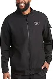 [Reebok] Mens Rain Jacket - Full Zip Up Lightweight Water Resistant Windbreaker Soft Shell Collar Rain Coat for Men (S-XL)