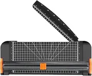 Paper Cutter, 12 Inch Guillotine Paper Trimmer a4 with Automatic Security Safeguard and Side Ruler for Coupon, Craft Paper and Photos (Black)