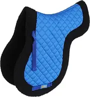 Challeger Horse Saddle Pad English Contoured Quilted Fleece Shock Absorbing Blue 72142RB
