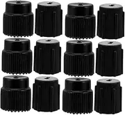 HEALEEP 20pcs Car Air Conditioning Repair Outlet Adapter Automobile Ac End Caps Air Conditioner Portable Valve Car Ac Vacuum Automotive Compressor Ac Cap Rod Seal Tool Black Abs Plastic