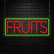 Fruits Neon Sign for Retail Displays | LED Flex Neon | 24"W x 10"H x 1"D