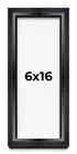 6x16 Shadow Box Frame Black | 1.25 inches Deep Real Wood Contemporary Shadowbox