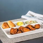 Bia Cordon Bleu Porcelain TV Picnic Tray Divided Compartments White