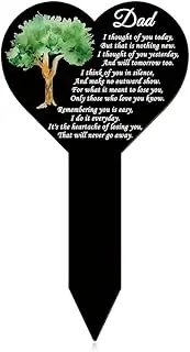 Cemetery Decorations for Grave Metal Grave Memorial Decorations Stake Plaque Grave Markers Outdoor Waterproof for Dad (Tree Dad)