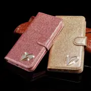 Glitter Leather Wallet Case for Samsung S24 S23 S22 S21 S20 Ultra S8 S9 S10 Plus