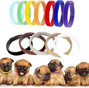 12 Pieces Adjustable Puppy Collars Puppy ID Collars Puppy Collars APuppy Collars Soft Colorful Whelp Collars for Newborns Puppies Kittens