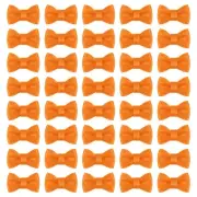 50 Pcs Mini Ribbon Bow 0.8" Mini Fabric Ribbon Flower Bows, Orange