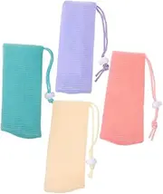Outanaya 4Pcs Soap Foaming Net Bags Convenient Soap Bags for Cleansing Face Body Clothes Durable Hanging Design for Quick Drying Present Choice for Family Friends