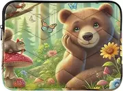 Laptop Case Bear Forest Waterproof Briefcase Bag Thin Computer Carrying Bag, 15-15.6 Inch