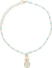 Woman Fashion Anklet Women's Bracelets Beads Anklets Beach Bracelet Gold Bracelets for Women Pineapple Shell Necklace Gold Chain Ankle Jewelry Creative Anklet Ankle Chain Blue BESTYASH