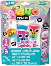 Nano Craft- Keychain Squishy Kit, Multi-Coloured Nano Tape Kit, Blowing Bubbl...