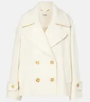 [Chloe] Chloé Cropped wool-blend coat AU 10 white