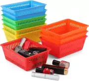 10Pack Colorful Small Classroom Storage Bins Plastic Baskets for Desk Organizing
