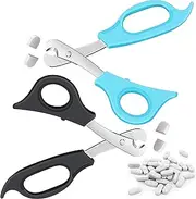 2 Pieces Pill Splitter Scissors Pill Scissors Cutter with Stainless Steel Blade and Ergonomic Handle for Accurate Dosage of Small Large Pills Tablets Vitamins Elderly Kids Pets Travelling Favors