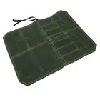 (Green)Waxed Canvas Knife Bag 7 Pocket Foldable Chef Knife Roll Bag UT