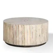 Zohi Interiors Bone & Timber Inlay Round Coffee Table