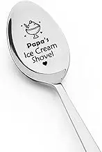 Grandpa Dad Birthday Gifts Papa's Ice Cream Shovel Spoons for Grandfather Father's Day Presents from Grandaughter Grandson to Papa Xmas Gifts for Father from Son Daughter