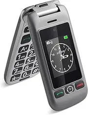 artfone 4G Volte Folding Mobile Phone Senior Mobile Phone Without Contract Senior Phone Pensioner Button Mobile Phone with Charging Station 2.4 Inch Colour Display, SOS Emergency Call Button, USB-C,