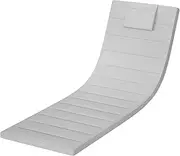 Elvoki Quilted Chaise Lounge Outdoor Patio Furniture Cushions | Water-Resistant Patio Chair Cushions | Durable, High-Density Foam Outdoor Chair Cushions (Heather Grey, 72"x21")