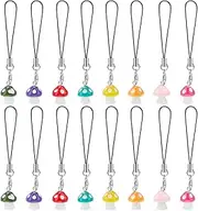 [WEBEEDY] 32 PCS Mushroom Phone Charm 8 Colors Resin Mushroom Pendants Keychain Easy to Install and Remove Hanging Pendants Decor Cute Cell Phone Strap Charms for Backpack, Wallet, Camera Decor