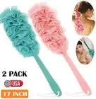2× Bath Loofah Sponge Brush Shower Long Handle Back Scrubber Bathing Accessories