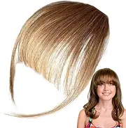 Real Hair Bangs Clips, Bangs Clip for Women - Human Bangs with Forehead Bangs for Women - Covers Thinning Hair Daily Wear Hairpieces Sisters Wife Esten
