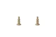 2PK Linen House Spiral Stoneware Candle Holder Medium 18cm Home Decor Natural