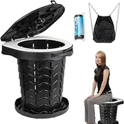 Folding Toilet - Portable Travel Toilet | Retractable Potty with Adjustable Height for Kids and Adults Outdoor Camping Stool for Long Trips Trucks Fishing RV Picnics