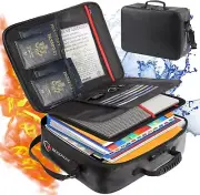 ROLOWAY Fireproof Document Bag with Lock (17 x 11.8 x 5 inch) Fireproof Documen