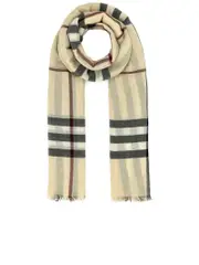 Burberry Giant Check Embroidered Wool Scarf