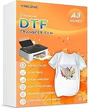 TRILINK DTF Transfer Film Paper A3 (29.7 x 42 cm) - 100 Sheets Premium PET Direct to Film Transfer Paper for DTF Printers - Works on Cotton, Polyester, and More Fabrics - Ideal for T-Shirts Printing