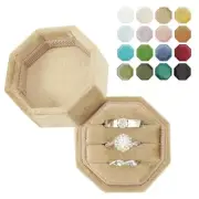 Wedding Ring Box Proposal Velvet Jewelry Box for 1 Count (Pack of 1) Glod