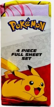 Bed Sheets For Full Size Double-Sided Pillowcase Pokemon Edition W/ Pikachu