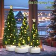 Artificial Christmas Tree with LED Lights Tabletop Mini Pine Trees Party Decor