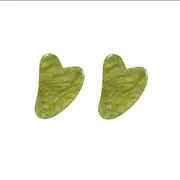 MissLady - Scraping Board Gua Sha Massage Tool (Heart-shaped) (2ea) Set - Grass Green