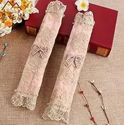 Fridge Door Handles Lace Handle Cover Door Knob Cover Cotton Refrigerator Handle Gloves Home Tool Accessories Double-Door Fridge Door Handle Cover (Color : Pink Long)