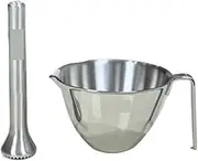 Traditional Grind, Stainless Steel Garlic Pounder Spice Grinder Food Crusher with Handle Pestle Set Medicine Grinder Masher