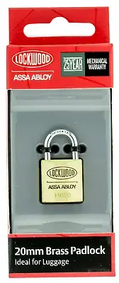 Lockwood BRASS 110-SERIES PADLOCK 20mm Self Latching, Hardened Steel Shackles