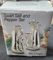 Silver Plated Mini Swan Salt And Pepper Set